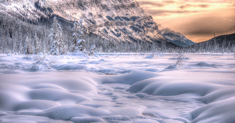 A cold Christmas day sunrise in the Canadian Rockies art print by Steve Mohlenkamp for $57.95 CAD